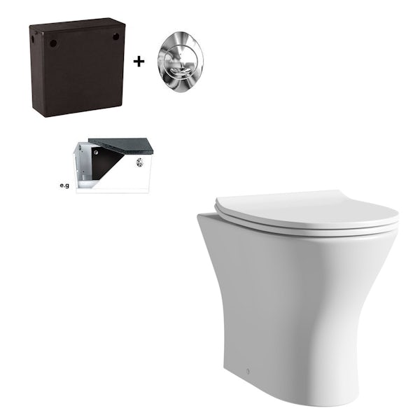 Derwent Square back to wall toilet with soft close seat and concealed cistern