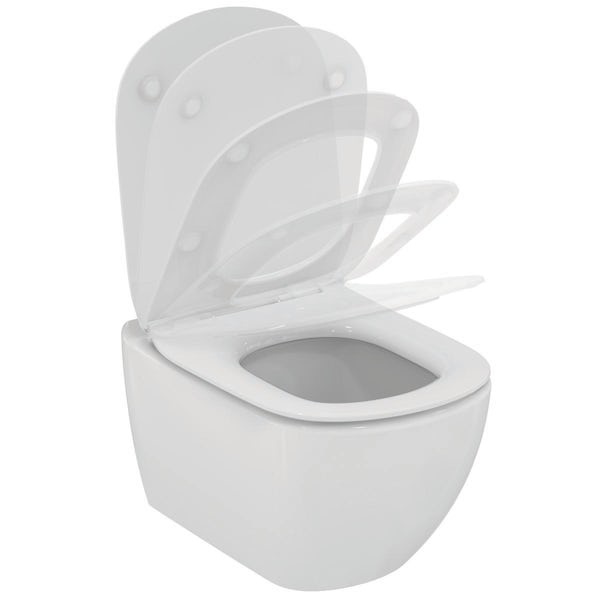 Ideal Standard Tesi wall hung toilet with Aquablade and soft close seat