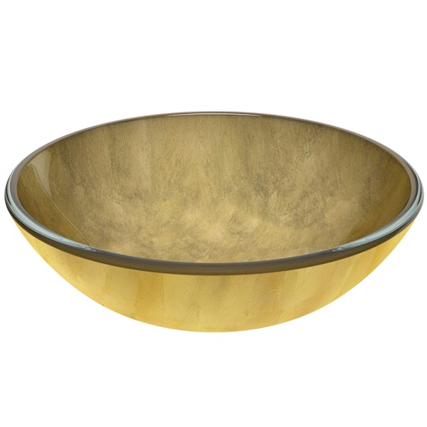 Mode Mackintosh gold foil glass countertop basin 420mm
