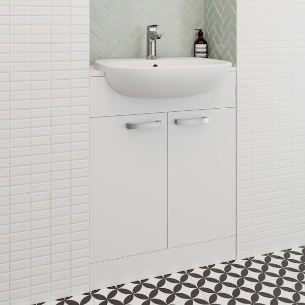 Ideal Standard close coupled toilet and white vanity unit suite 650mm