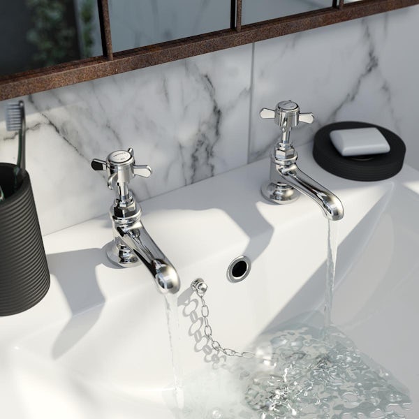 The Bath Co. Aylesford Classic basin pillar taps with waste
