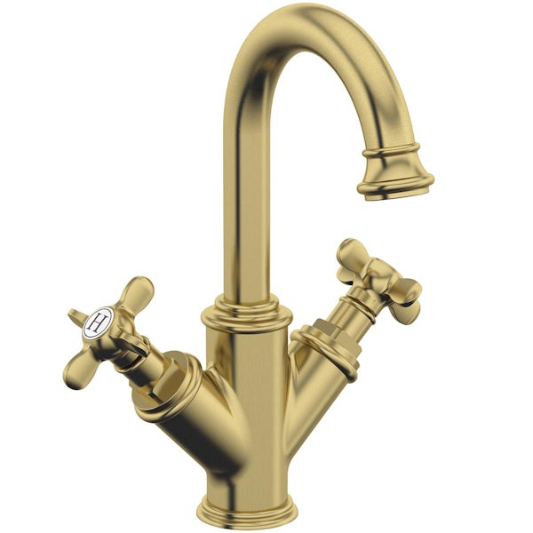 The Bath Co. Windsor brushed brass basin mixer tap