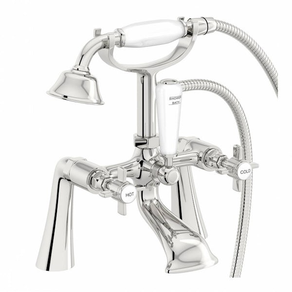 The Bath Co. Dalston traditional white freestanding bath and tap pack