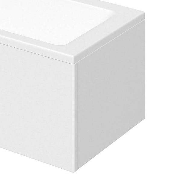 Mode Ellis complete left hand shower bath suite with contemporary white floor drawer unit