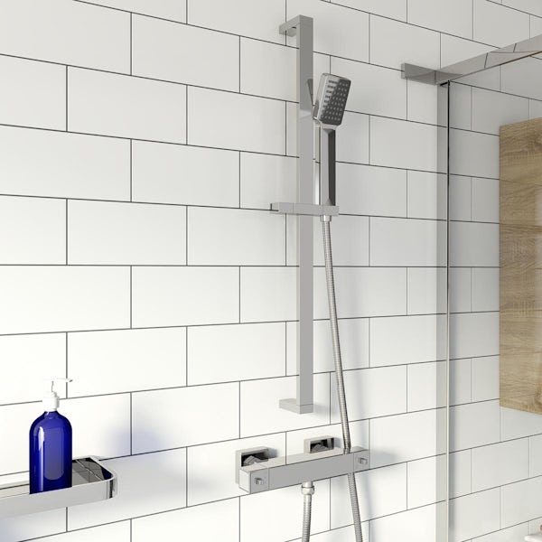 Mode Ellis exposed thermostatic shower with riser kit set