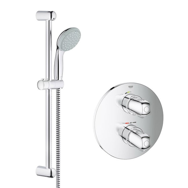 Grohe Grohtherm 1000 concealed thermostatic shower set with slider rail kit