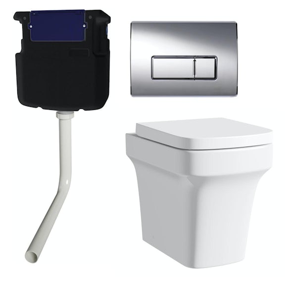 Mode Carter back to wall toilet with soft close seat, concealed cistern and push plate