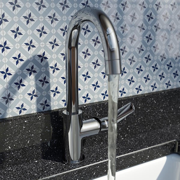 Grohe Quickfix Start single side lever tall L-size basin mixer tap with pop up waste