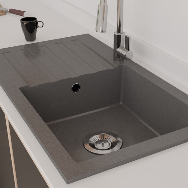 Schon Arola Cobblestone 1.0 bowl reversible countertop kitchen sink