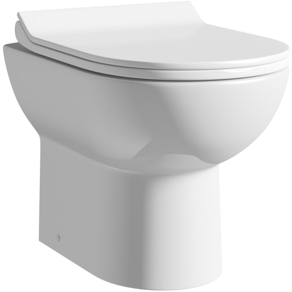 Orchard Wye essen black back to wall toilet unit with Eden contemporary toilet and seat