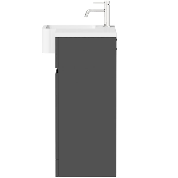 Mode Roche grey floorstanding vanity and semi-recessed basin 1000mm