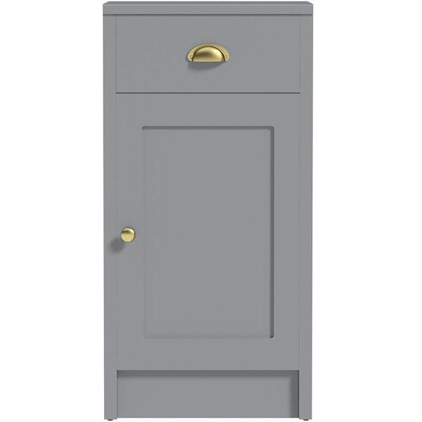 Orchard Dulwich stone grey storage unit 800 x 400mm - brushed brass