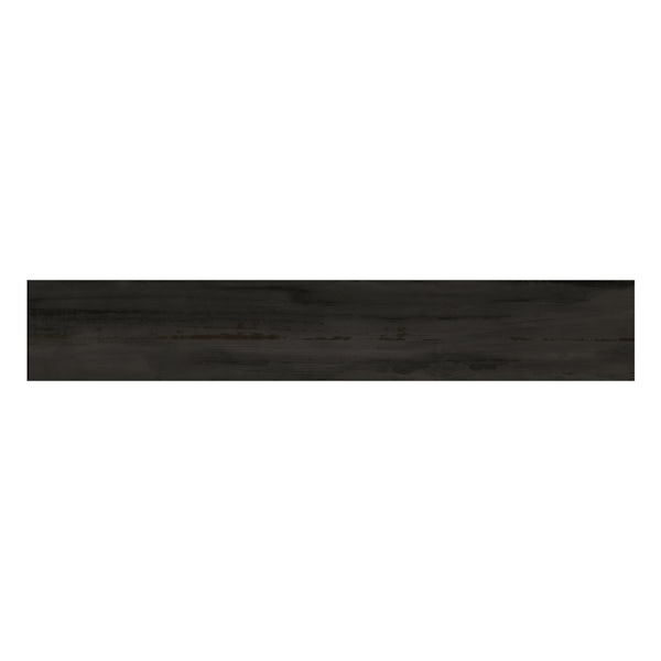 Carlton black wood effect matt wall and floor tile 200mm x 1200mm
