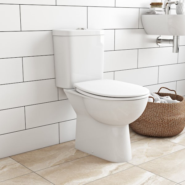 Grohe Bau rimless close coupled toilet with soft close seat