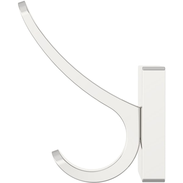 Accents square plate contemporary double robe hook