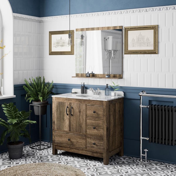 The Bath Co. Dalston vanity unit and white marble basin 900mm