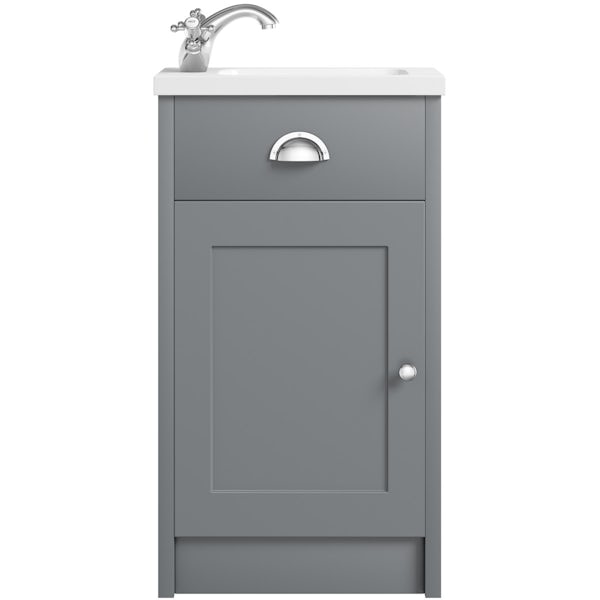The Bath Co. Dulwich stone grey cloakroom vanity with basin 450mm