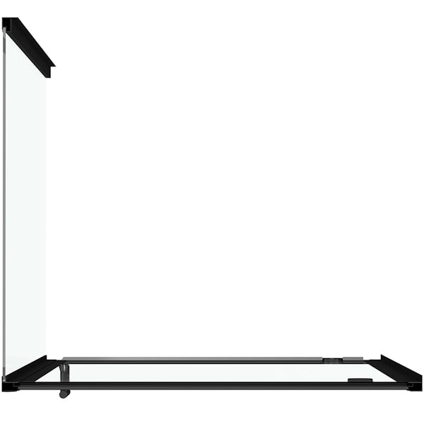 Orchard 6mm matt black rectangle pivot shower enclosure 800 x 760