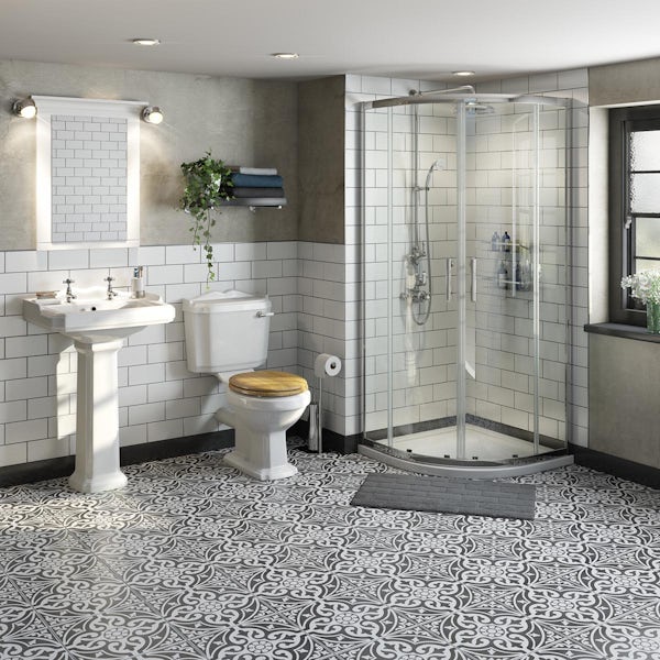 Winchester Bathroom set with Quadrant Enclosure 800 & Tray
