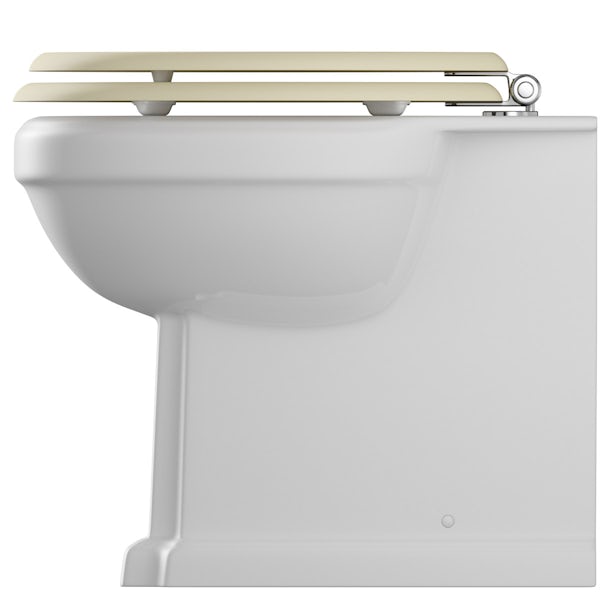 The Bath Co. Camberley back to wall toilet inc grey soft close seat
