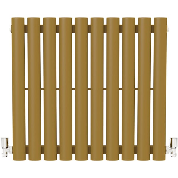 The Tap Factory Vibrance brass vertical panel radiator