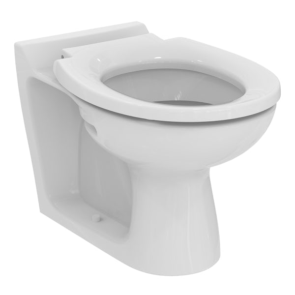 Armitage Shanks Contour 21 back to wall school toilet, single flush conceala cistern, white seat and fixings