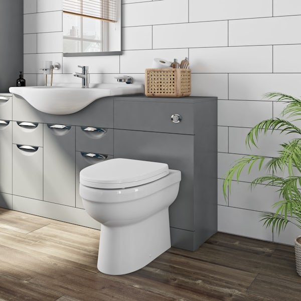 Orchard Elsdon stone grey back to wall toilet unit 500mm