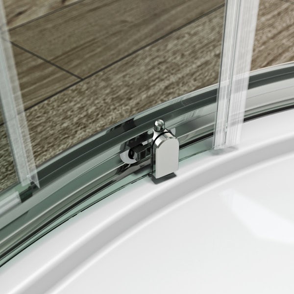 6mm single door offset quadrant shower enclosure