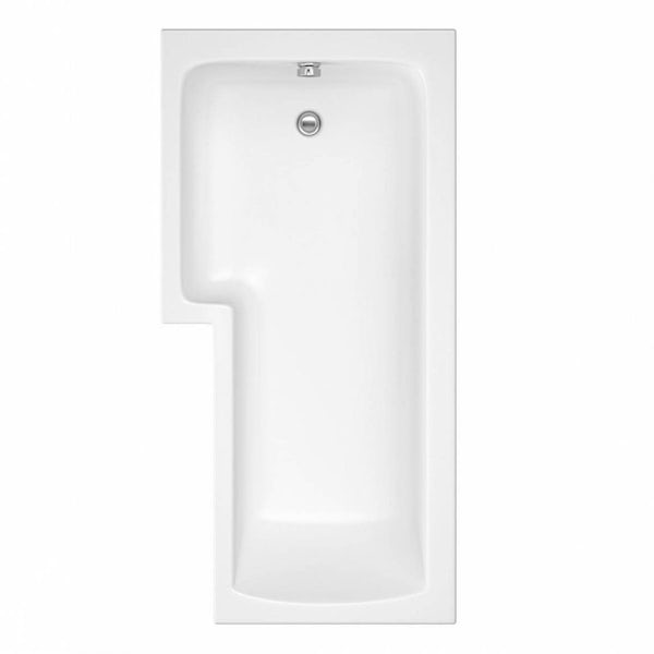 L shaped left handed shower bath 1500mm with 6mm shower bath screen