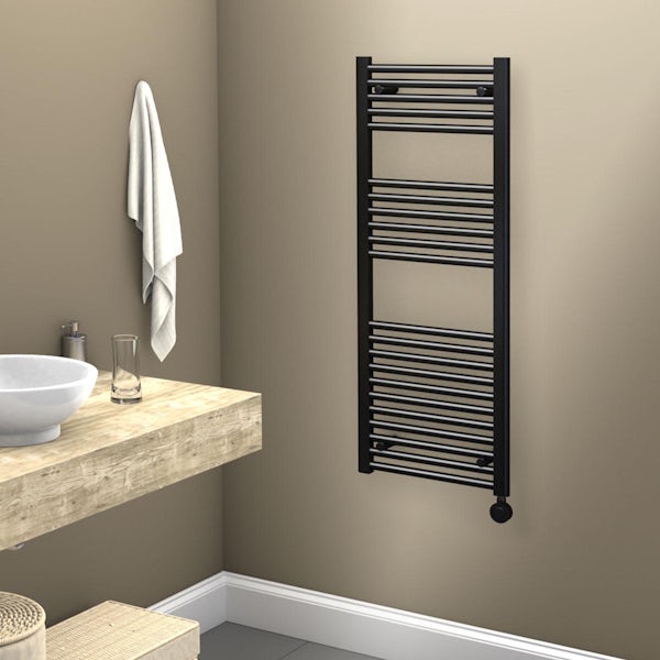 Towelrads Richmond black thermostatic electric towel rail