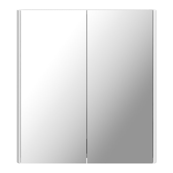 600mm white curved mirror cabinet