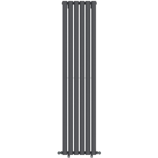 Mode Tate anthracite grey single vertical radiator