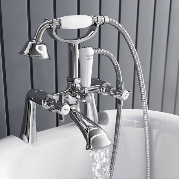 The Bath Co. Dalston traditional white freestanding bath and tap pack