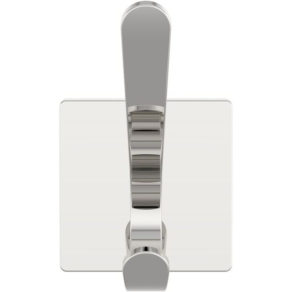 Accents square plate contemporary double robe hook