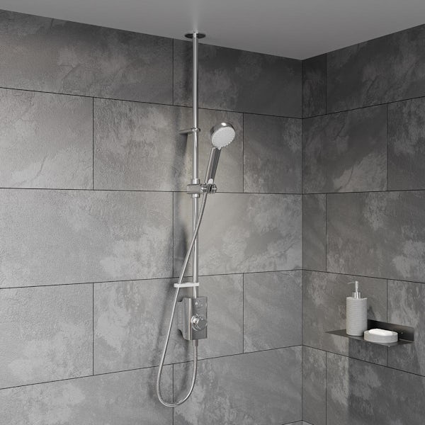 Aqualisa Visage Q Smart exposed shower standard with adjustable handset