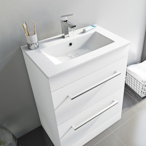 Derwent vanity drawer unit and basin 600mm