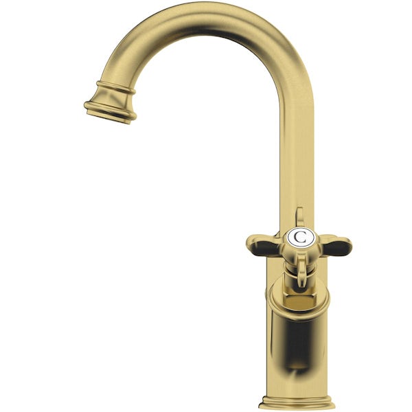 The Bath Co. Windsor brushed brass basin mixer tap