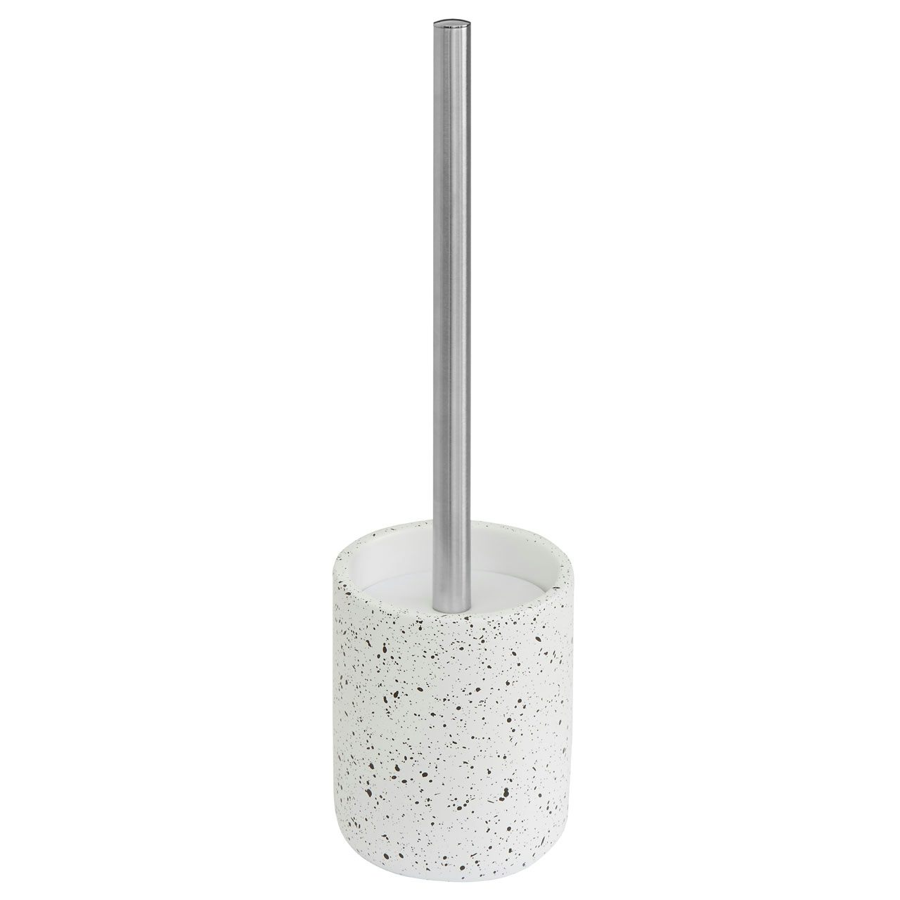 Accents Goza concrete white and black toilet brush and holder