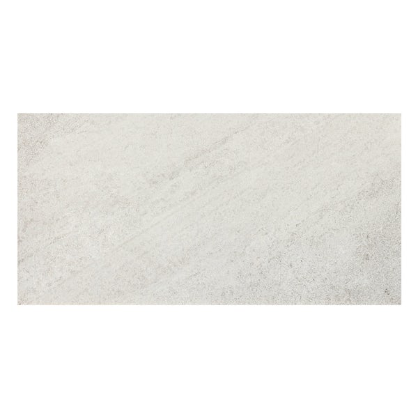 Alden lux white stone effect gloss wall and floor tile 300mm x 600mm