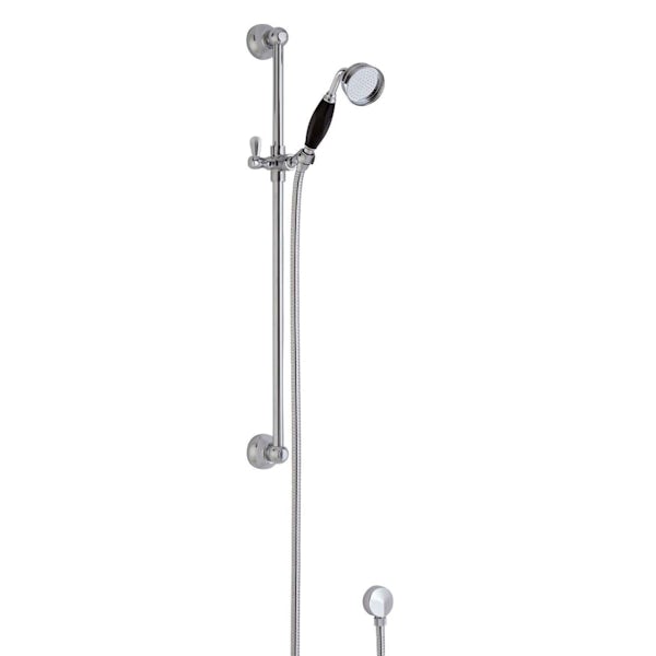 The Bath Co. Helmsley traditional slider rail with black detail handset