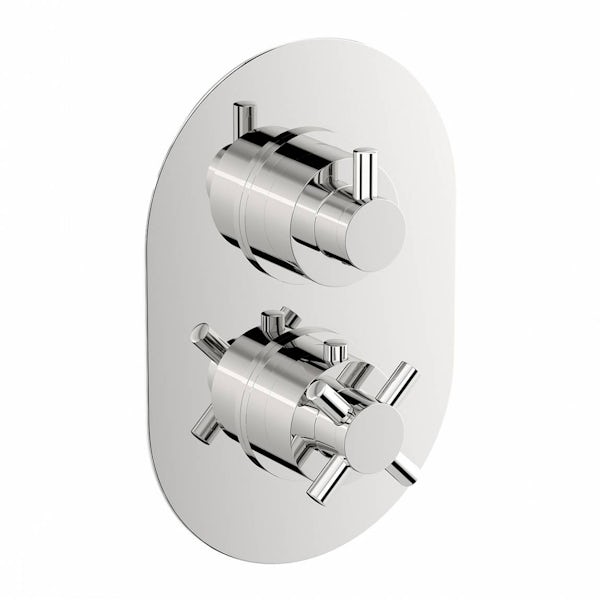 Mode Tate oval twin thermostatic shower valve