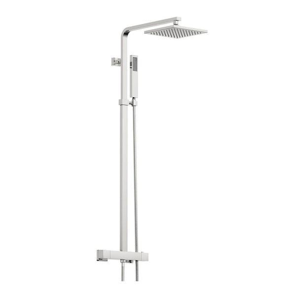 Mode Tate complete right hand shower bath suite with contemporary white drawer unit