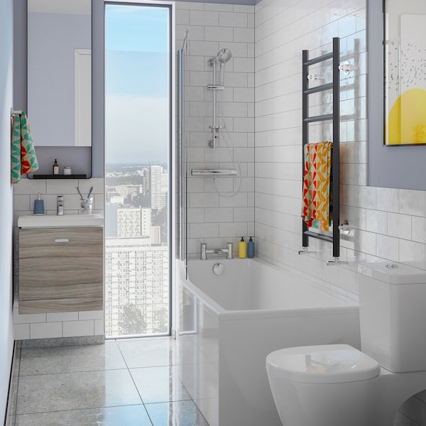Ideal Standard Concept Space elm complete left handed shower bath suite 1700 x 700