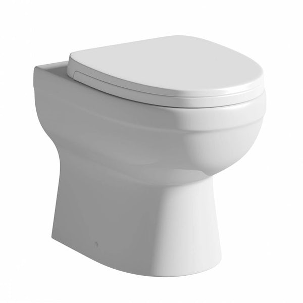 Eden back to wall toilet with soft close toilet seat