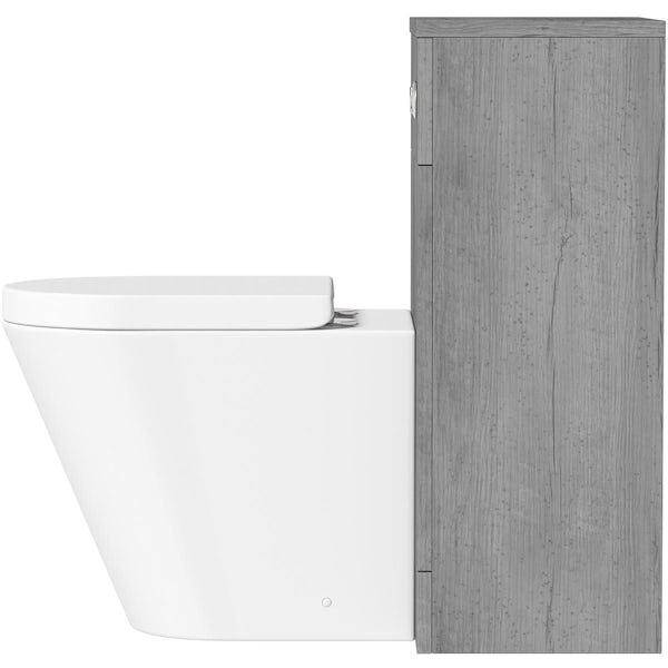 Orchard Lea concrete slimline back to wall unit 500mm and Contemporary back to wall toilet with seat