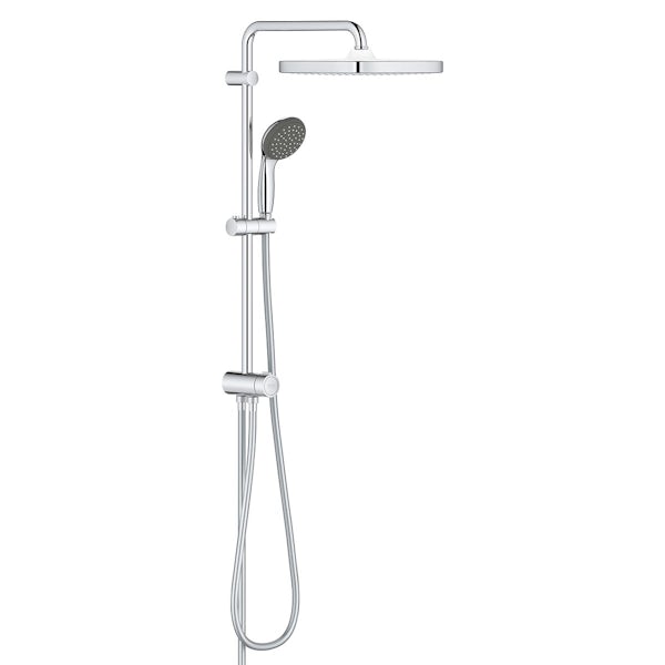 Grohe Vitalio Start 250 square thermostatic shower system with diverter
