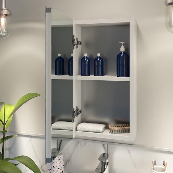 Accents white aluminium mirror cabinet 550 x 300mm