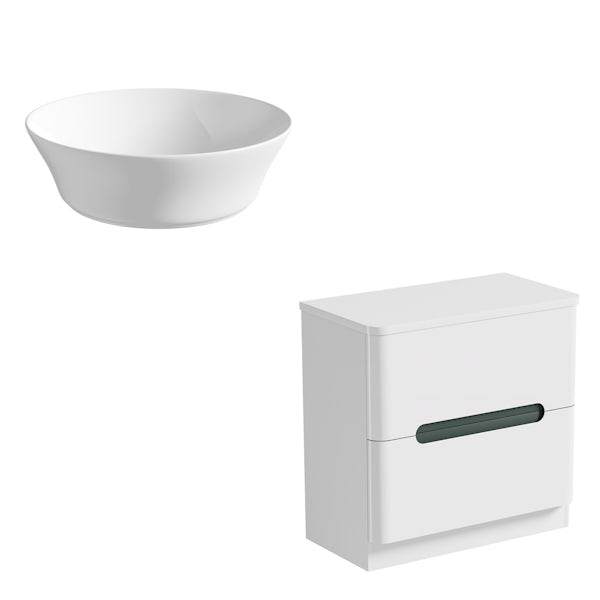 Mode Ellis slate countertop drawer unit 800mm with Bowery basin