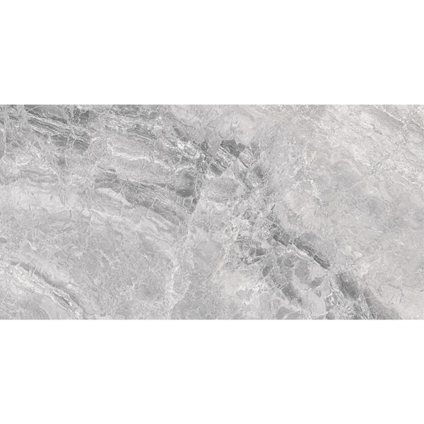 Fusion silver marble effect matt wall and floor tile 300mm x 600mm