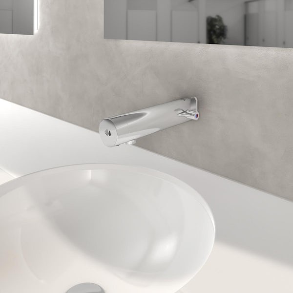 Armitage Shanks Sensorflow E touch-free sensor panel mounted basin mixer tap with temperature control - mains